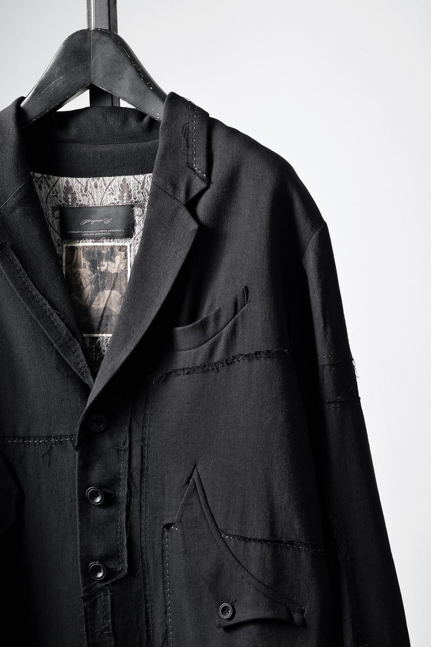 Professor.E PATCHWORK BLAZER (BLACK) - Image 6