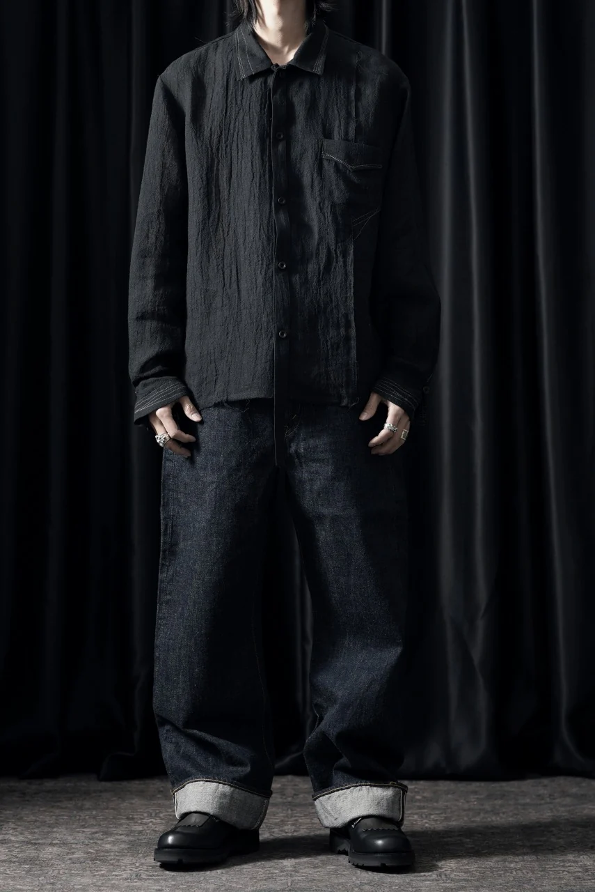 Professor.E POPLIN SHIRT (BLACK) - Image 11