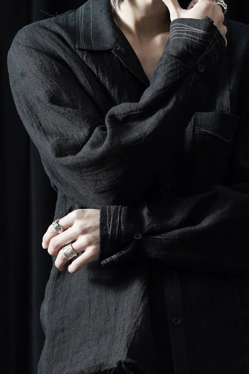 Professor.E POPLIN SHIRT (BLACK) - Image 3
