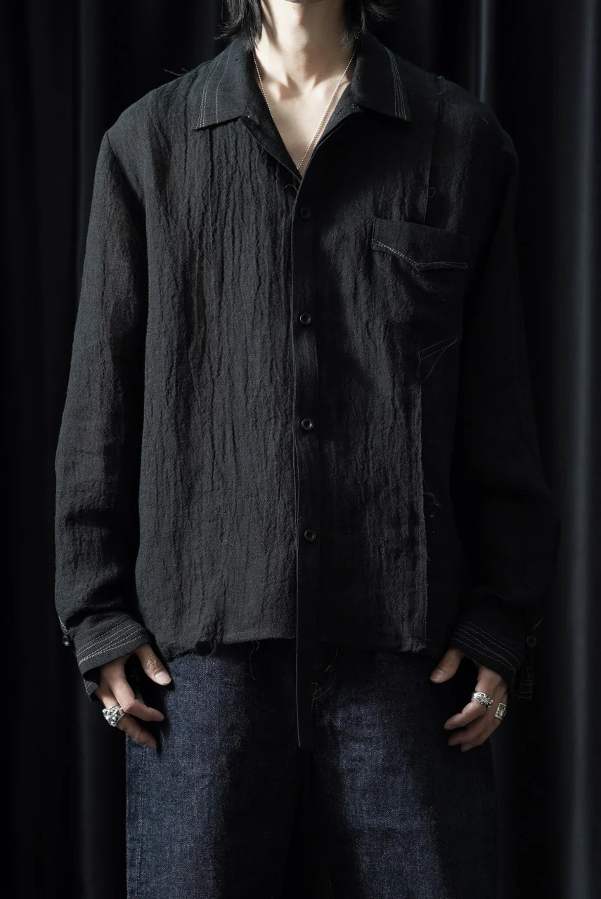 Professor.E POPLIN SHIRT (BLACK) - Image 6