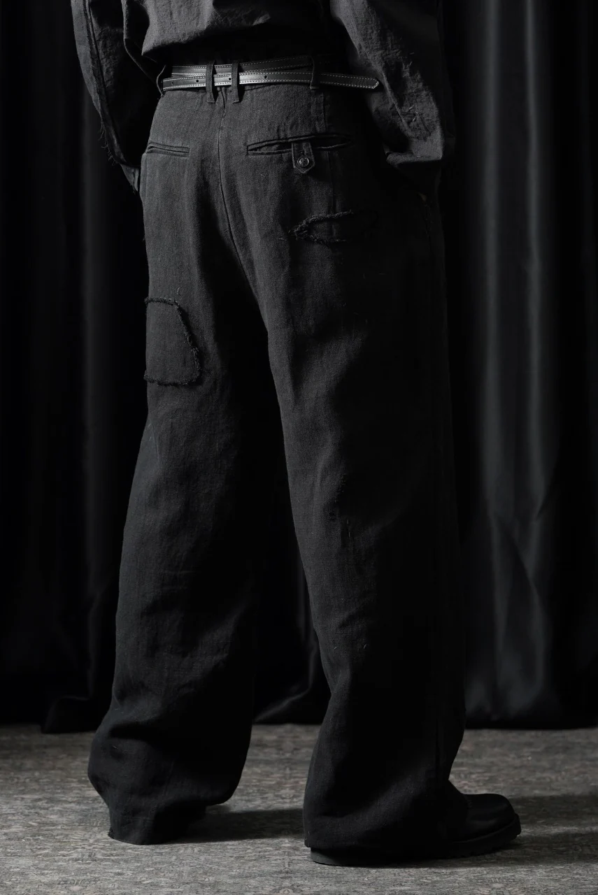 Professor.E REPAIRED CHINO TROUSERS (BLACK) - Image 11