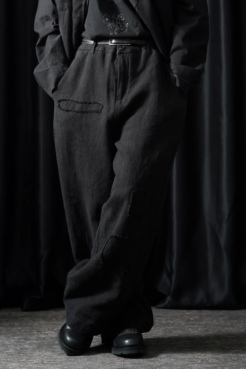 Professor.E REPAIRED CHINO TROUSERS (BLACK) - Image 3