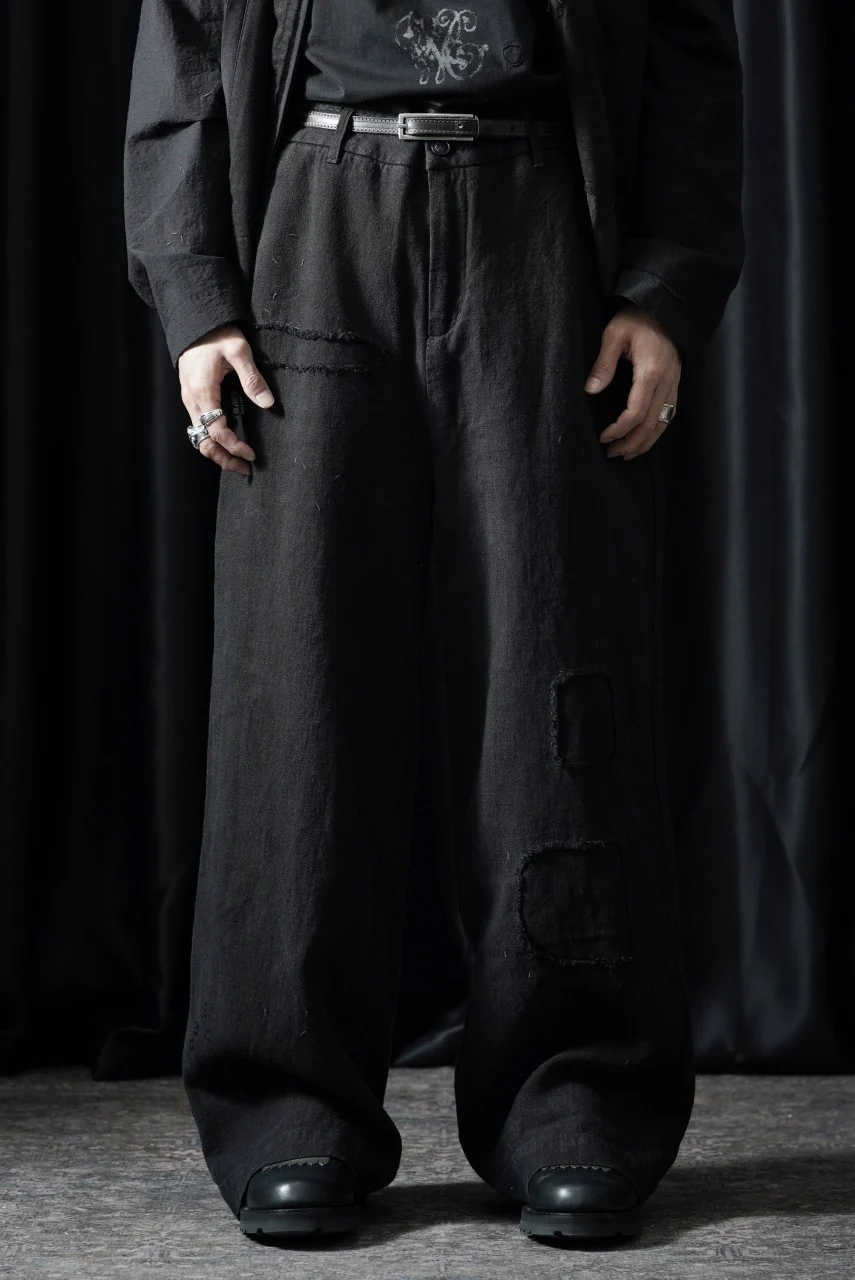 Professor.E REPAIRED CHINO TROUSERS (BLACK) - Image 4