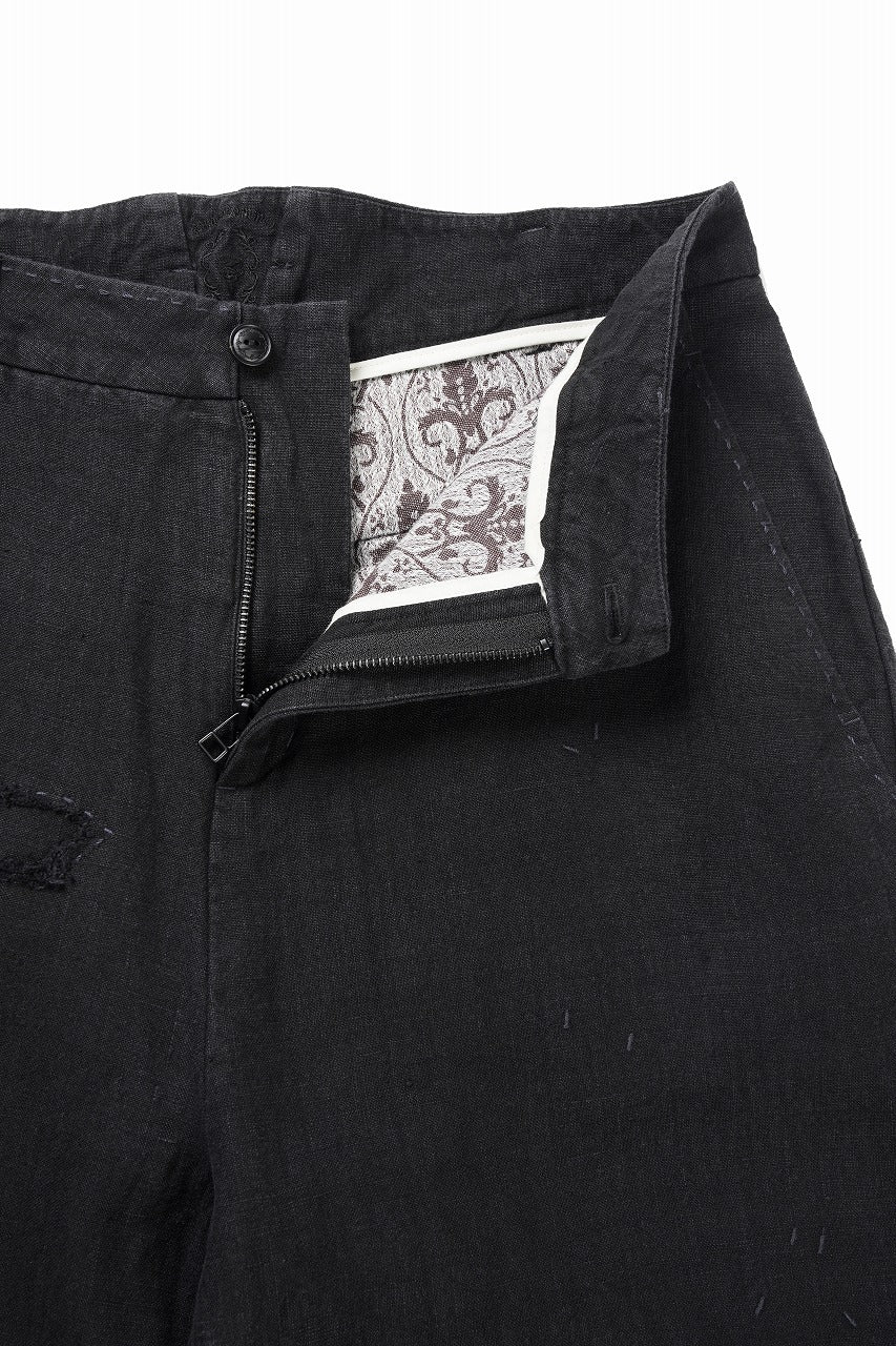 Professor.E REPAIRED CHINO TROUSERS (BLACK) - Image 8