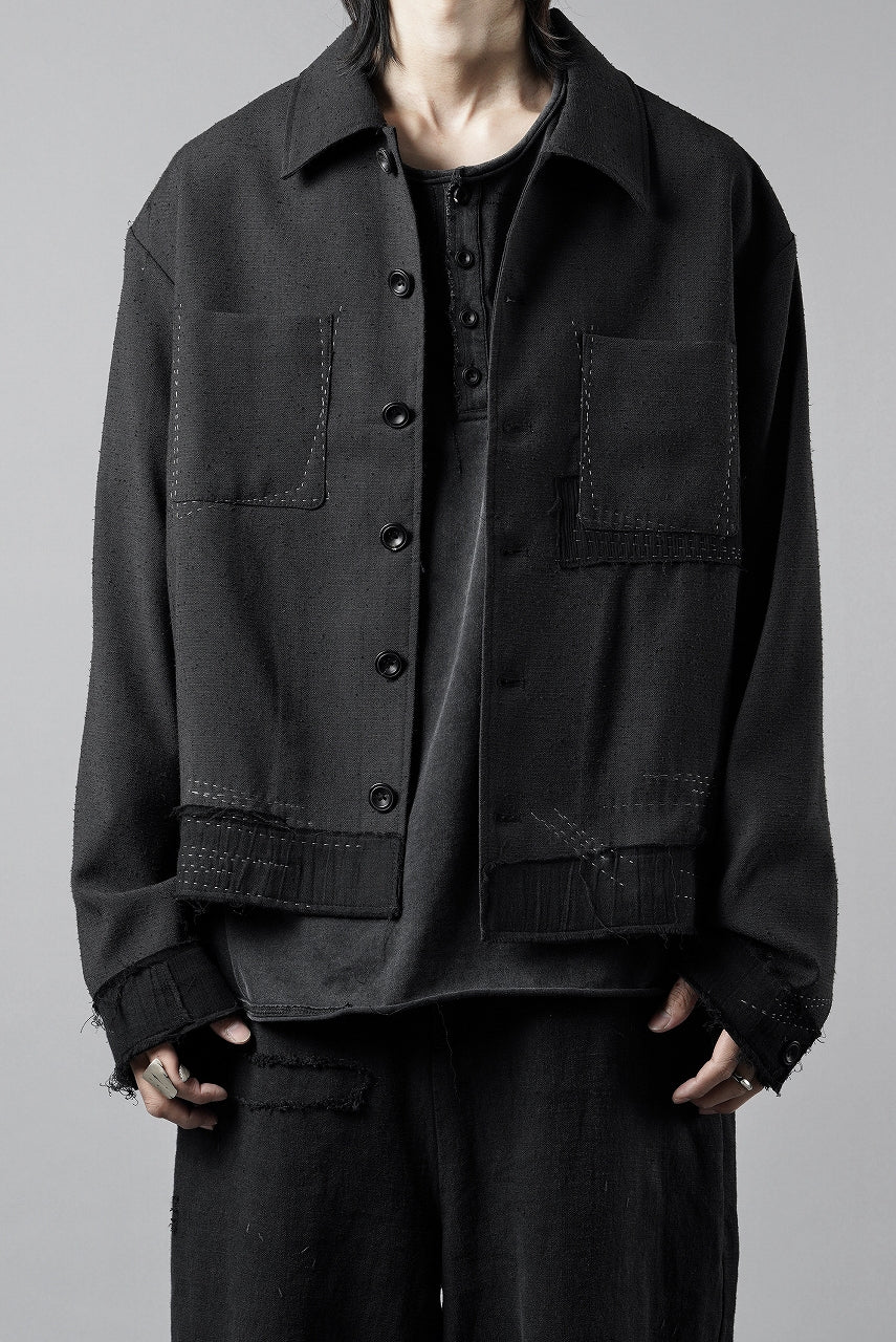 Professor.E STITCH WORK JACKET (BLACK) - Image 3