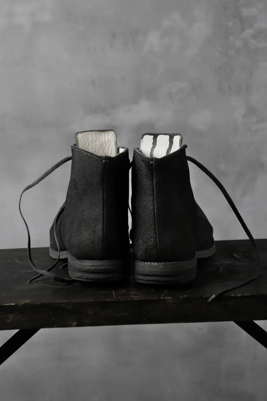 prtl "one make" Lace Up Boots (JAPAN Cow Reversed Leather / Hand Dyed BLACK) - Image 13