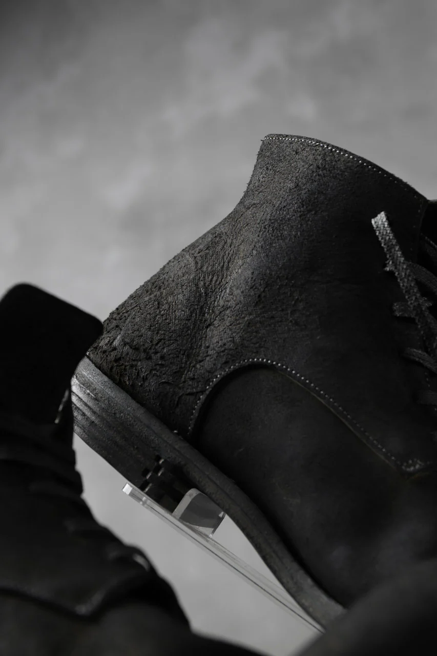 prtl "one make" Lace Up Boots (JAPAN Cow Reversed Leather / Hand Dyed BLACK) - Image 18