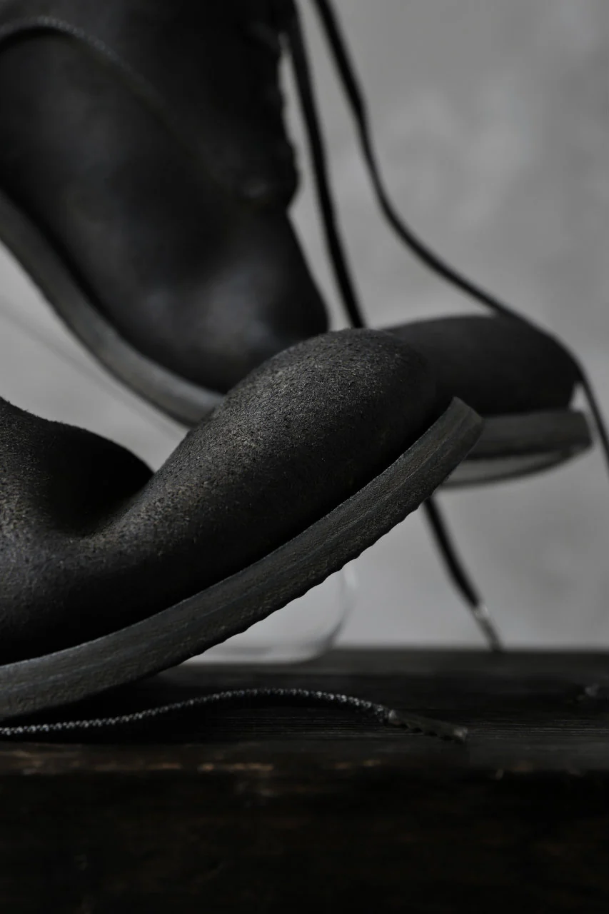 prtl "one make" Lace Up Boots (JAPAN Cow Reversed Leather / Hand Dyed BLACK) - Image 19