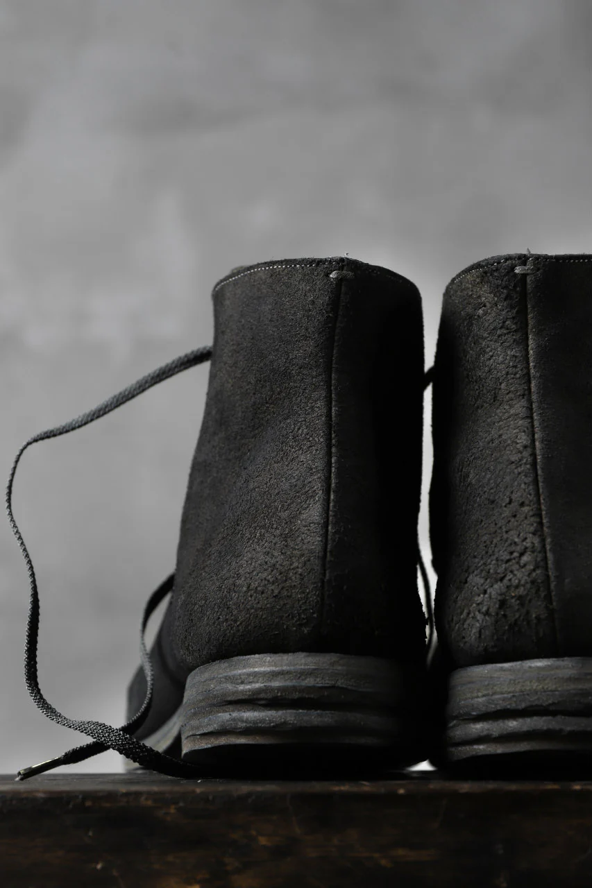 prtl "one make" Lace Up Boots (JAPAN Cow Reversed Leather / Hand Dyed BLACK) - Image 21