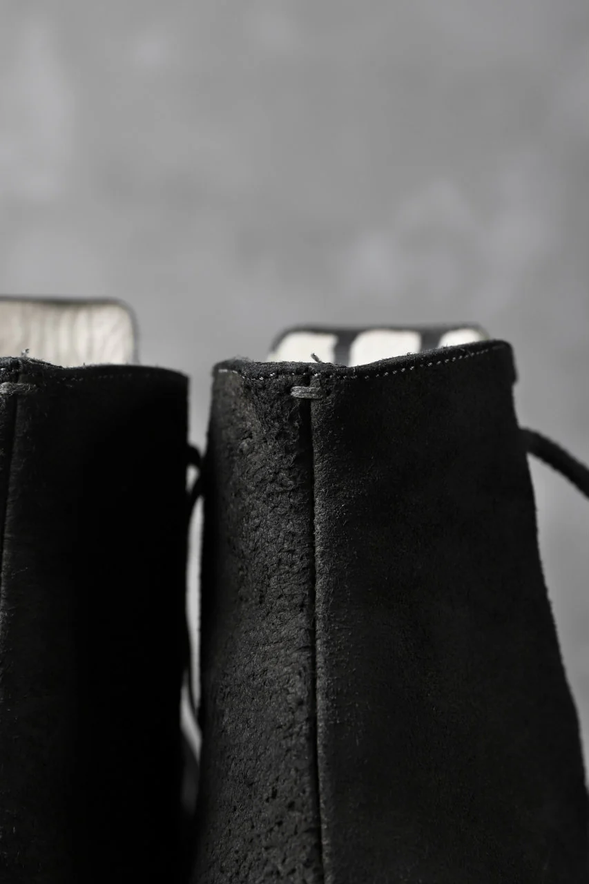 prtl "one make" Lace Up Boots (JAPAN Cow Reversed Leather / Hand Dyed BLACK) - Image 22