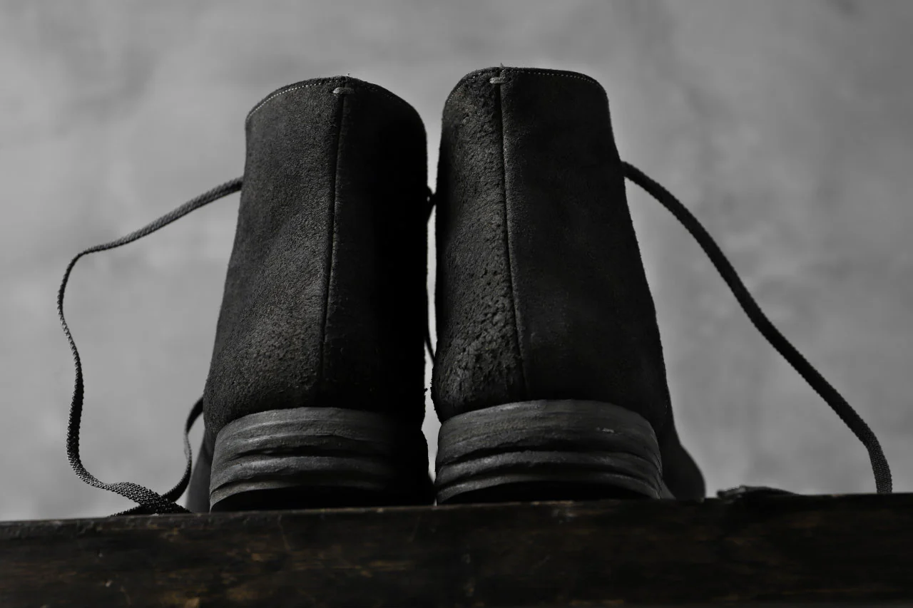 prtl "one make" Lace Up Boots (JAPAN Cow Reversed Leather / Hand Dyed BLACK) - Image 29