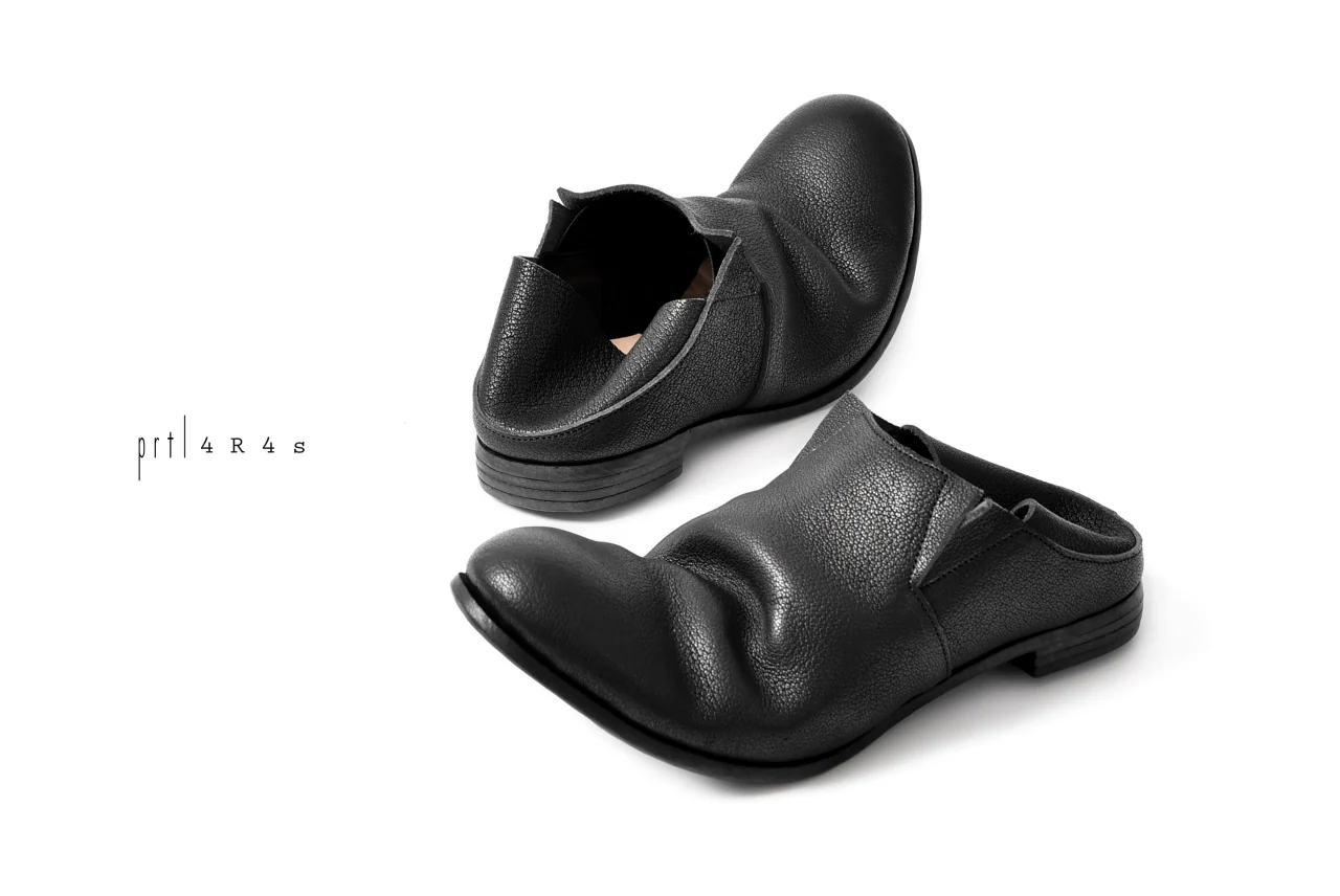prtl x 4R4s exclusive 2way slip-on / Aniline buffalo "5-00M" (BLACK) - Image 30