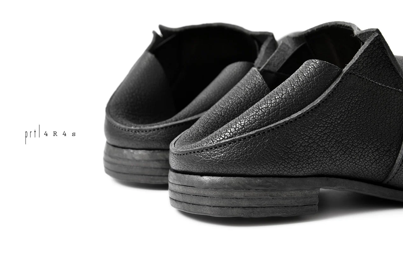 prtl x 4R4s exclusive 2way slip-on / Aniline buffalo "5-00M" (BLACK) - Image 37