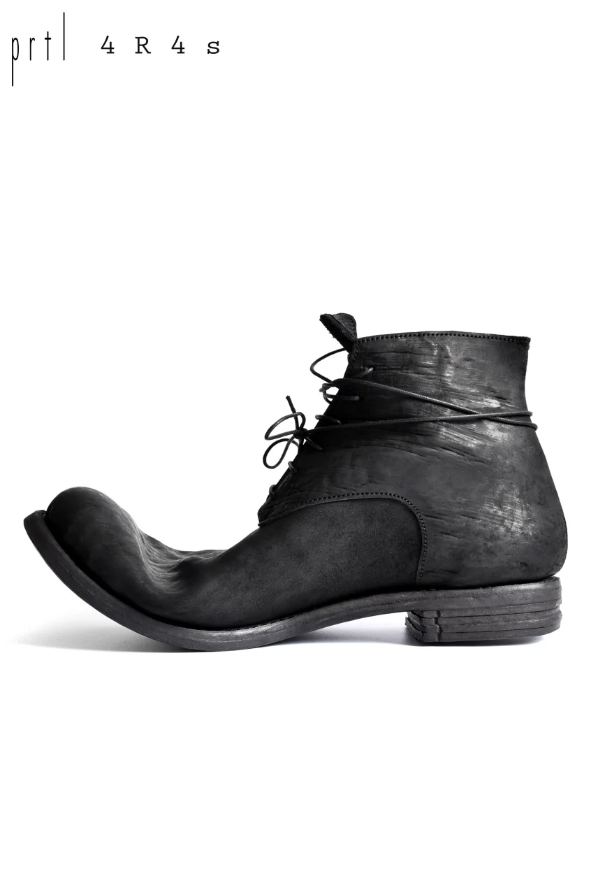 prtl x 4R4s exclusive 6Hole Laced Boots / CordovanSplit "No2-1" (BLACK) - Image 28