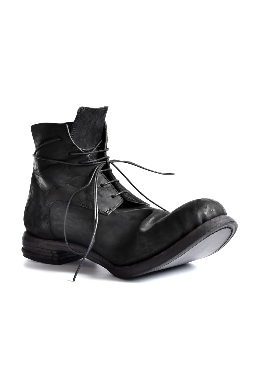 prtl x 4R4s exclusive 6Hole Laced Boots / CordovanSplit "No2-1" (BLACK) - Image 29