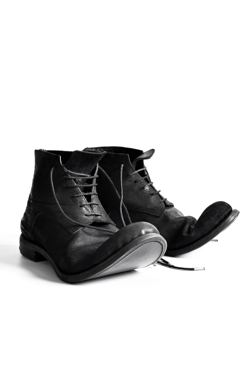 prtl x 4R4s exclusive 6Hole Laced Boots / CordovanSplit "No2-1" (BLACK) - Image 3