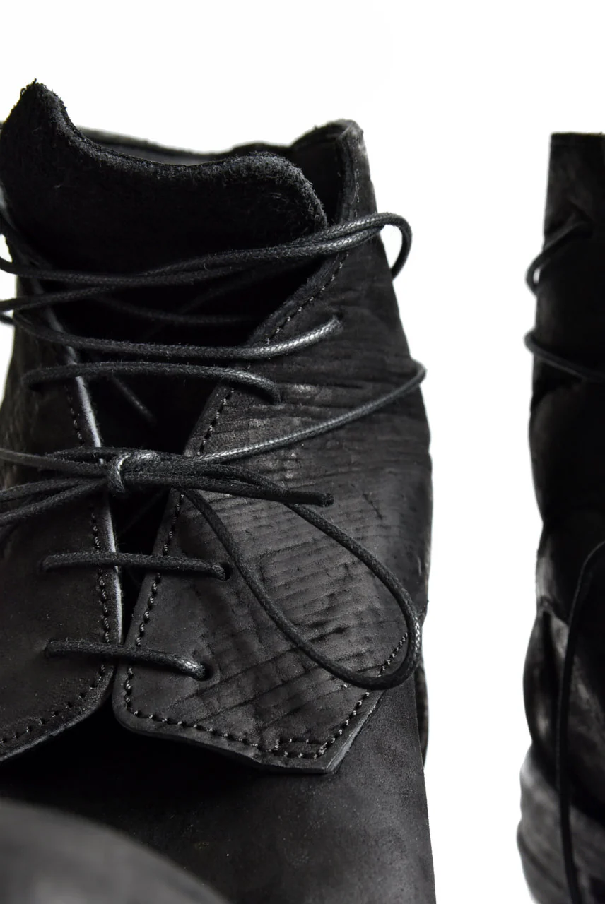 prtl x 4R4s exclusive 6Hole Laced Boots / CordovanSplit "No2-1" (BLACK) - Image 36
