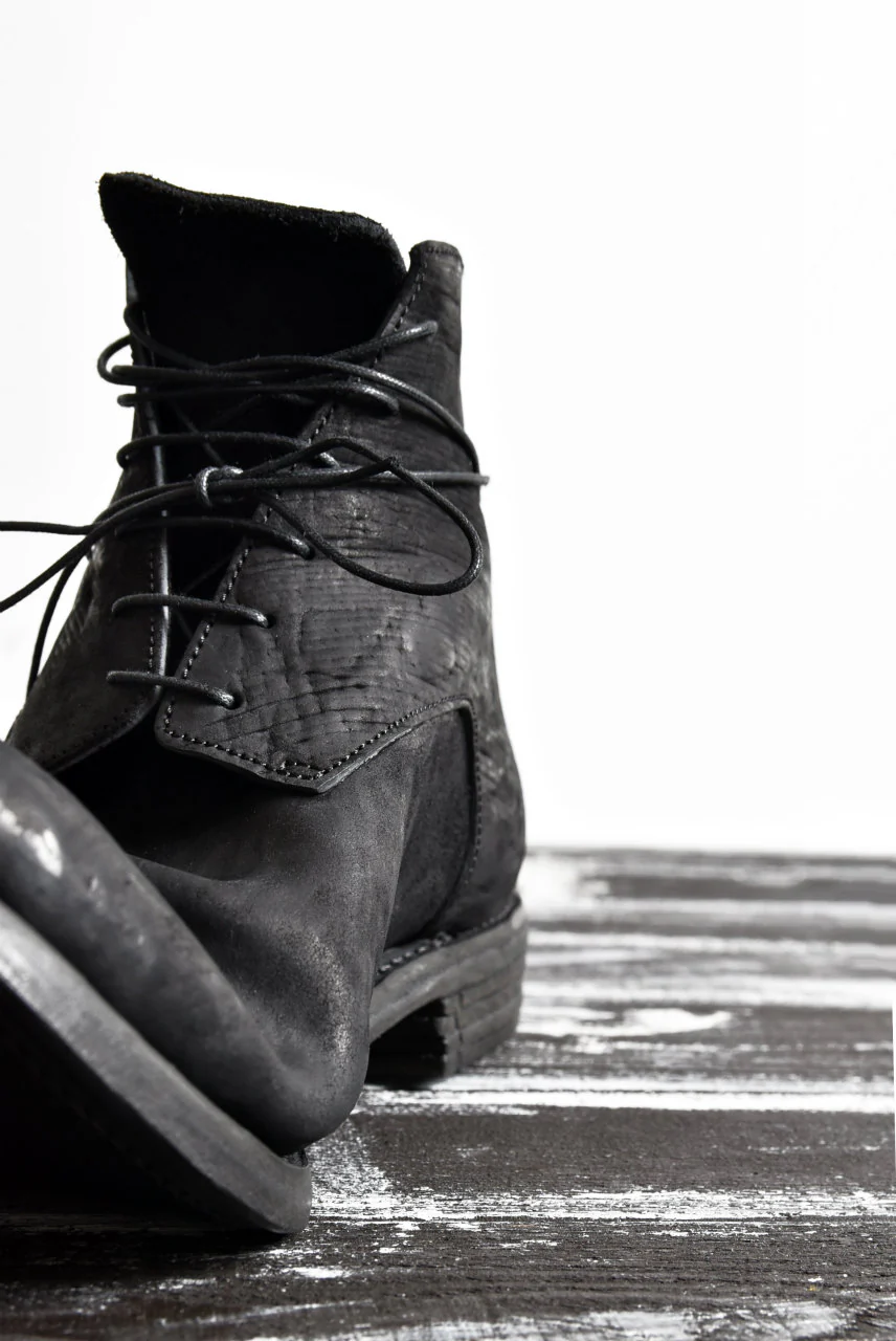 prtl x 4R4s exclusive 6Hole Laced Boots / CordovanSplit "No2-1" (BLACK) - Image 39