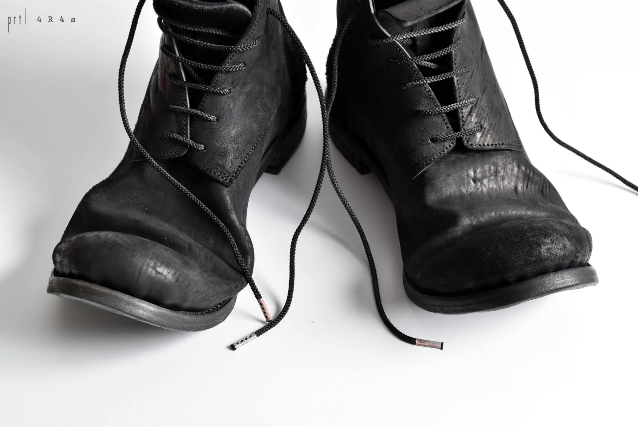 prtl x 4R4s exclusive 6Hole Laced Boots / CordovanSplit "No2-1" (BLACK) - Image 43