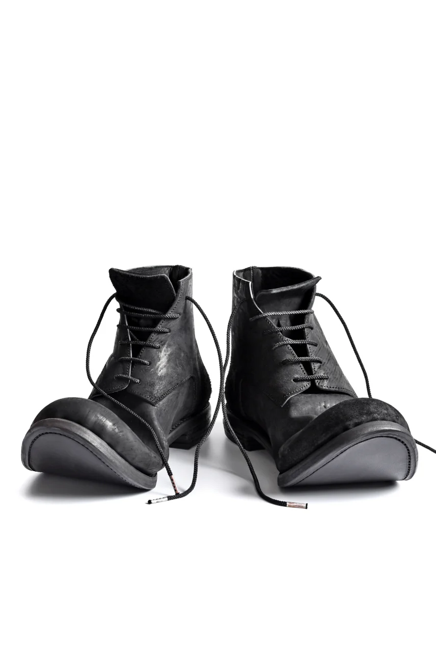 prtl x 4R4s exclusive 6Hole Laced Boots / CordovanSplit "No2-1" (BLACK) - Image 5