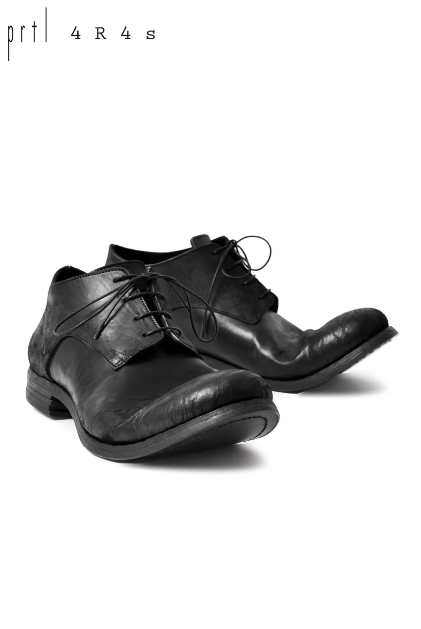 prtl x 4R4s exclusive derby shoes / Cordovan Full grain "No3-5" (BLACK) - Image 10