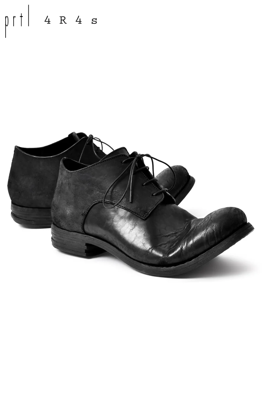 prtl x 4R4s exclusive derby shoes / Cordovan Full grain "No3-5" (BLACK) - Image 11