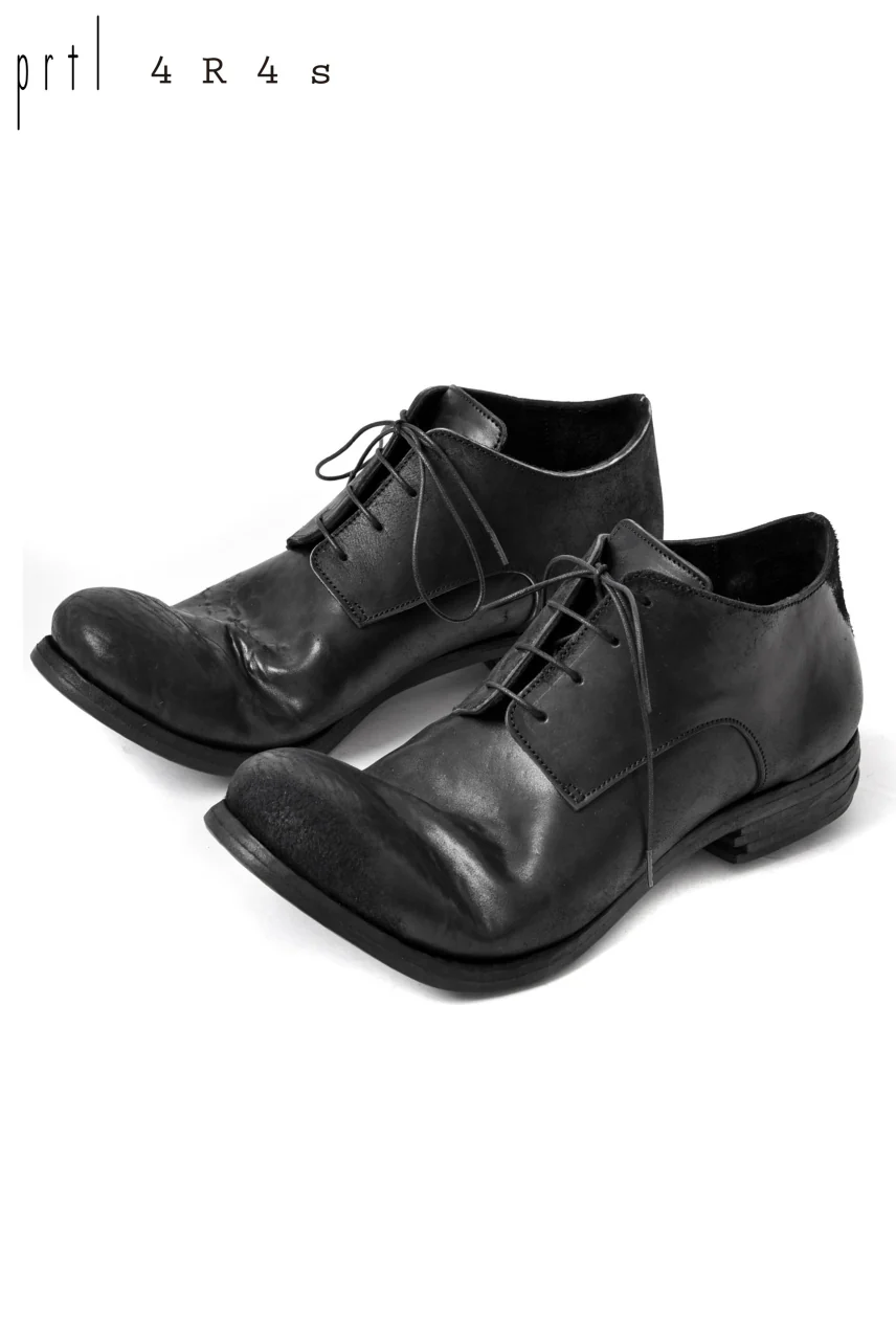 prtl x 4R4s exclusive derby shoes / Cordovan Full grain "No3-5" (BLACK) - Image 3