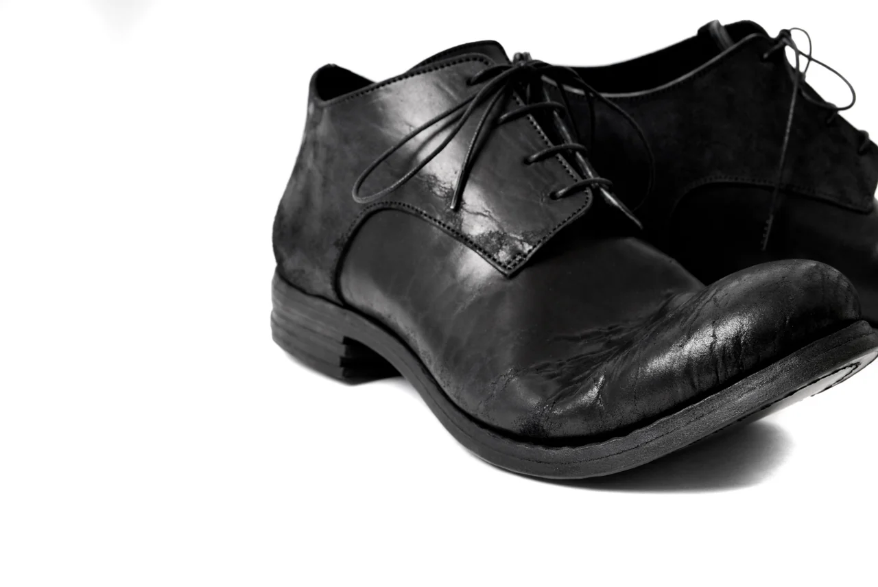 prtl x 4R4s exclusive derby shoes / Cordovan Full grain "No3-5" (BLACK) - Image 31
