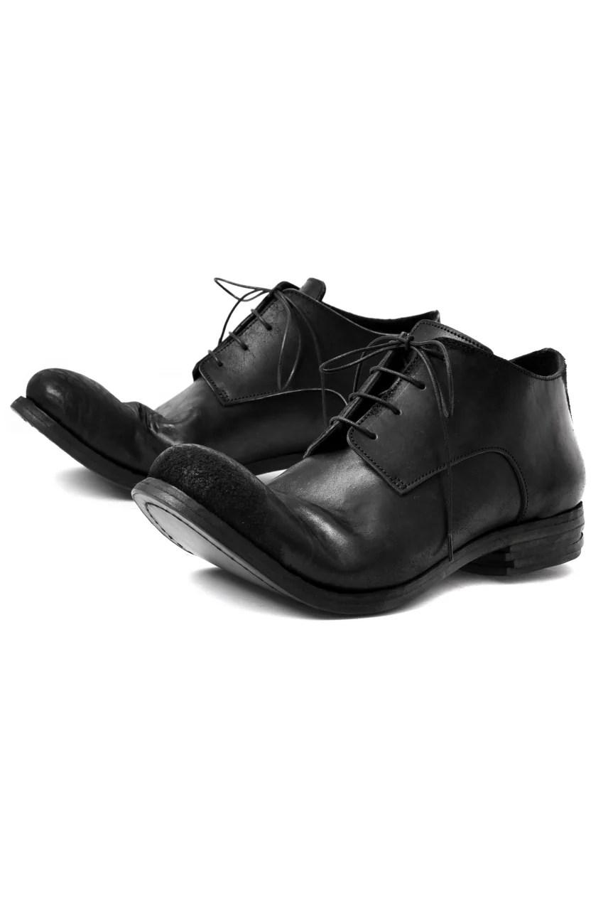 prtl x 4R4s exclusive derby shoes / Cordovan Full grain "No3-5" (BLACK) - Image 4