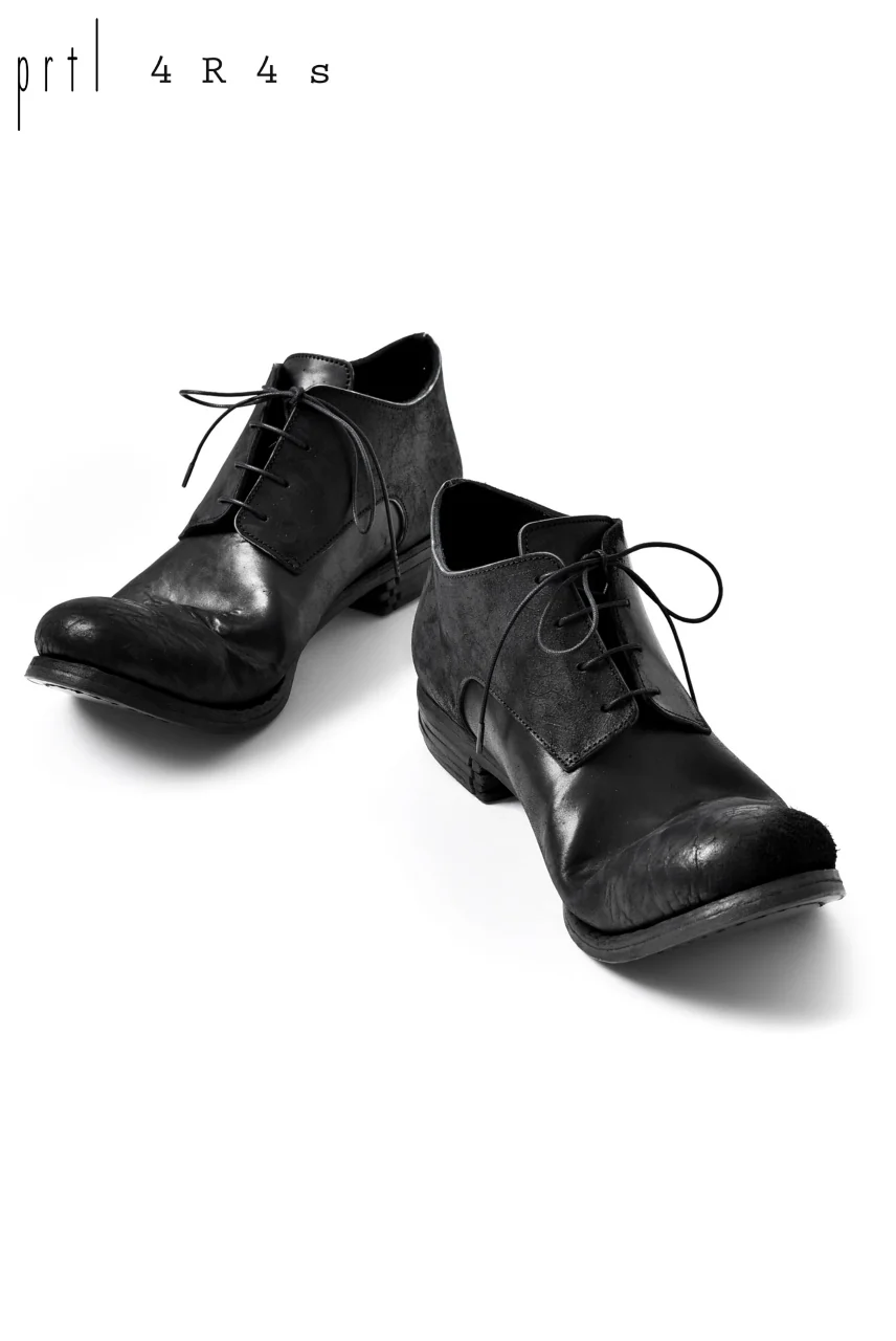 prtl x 4R4s exclusive derby shoes / Cordovan Full grain "No3-5" (BLACK) - Image 7