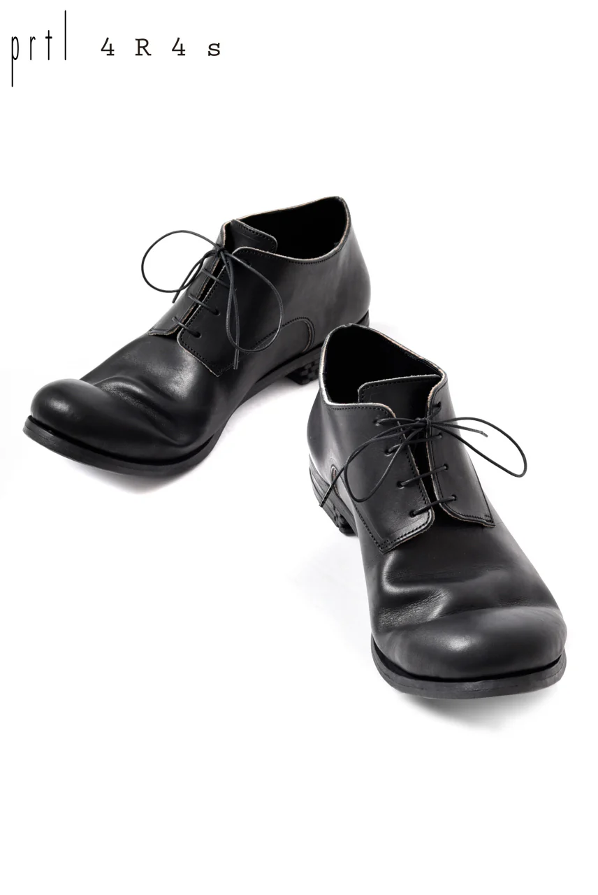 prtl x 4R4s exclusive derby shoes / Harness No Glaze Leather "No3-6" (BLACK) - Image 10