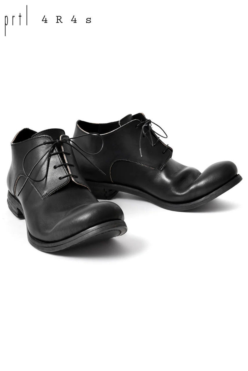 prtl x 4R4s exclusive derby shoes / Harness No Glaze Leather "No3-6" (BLACK) - Image 11