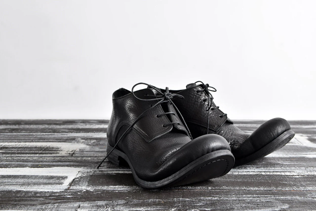 prtl x 4R4s exclusive Derby Shoes / Waxy Steer "No 3-2M" (BLACK) - Image 34