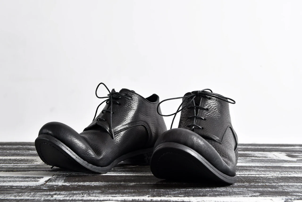 prtl x 4R4s exclusive Derby Shoes / Waxy Steer "No 3-2M" (BLACK) - Image 35