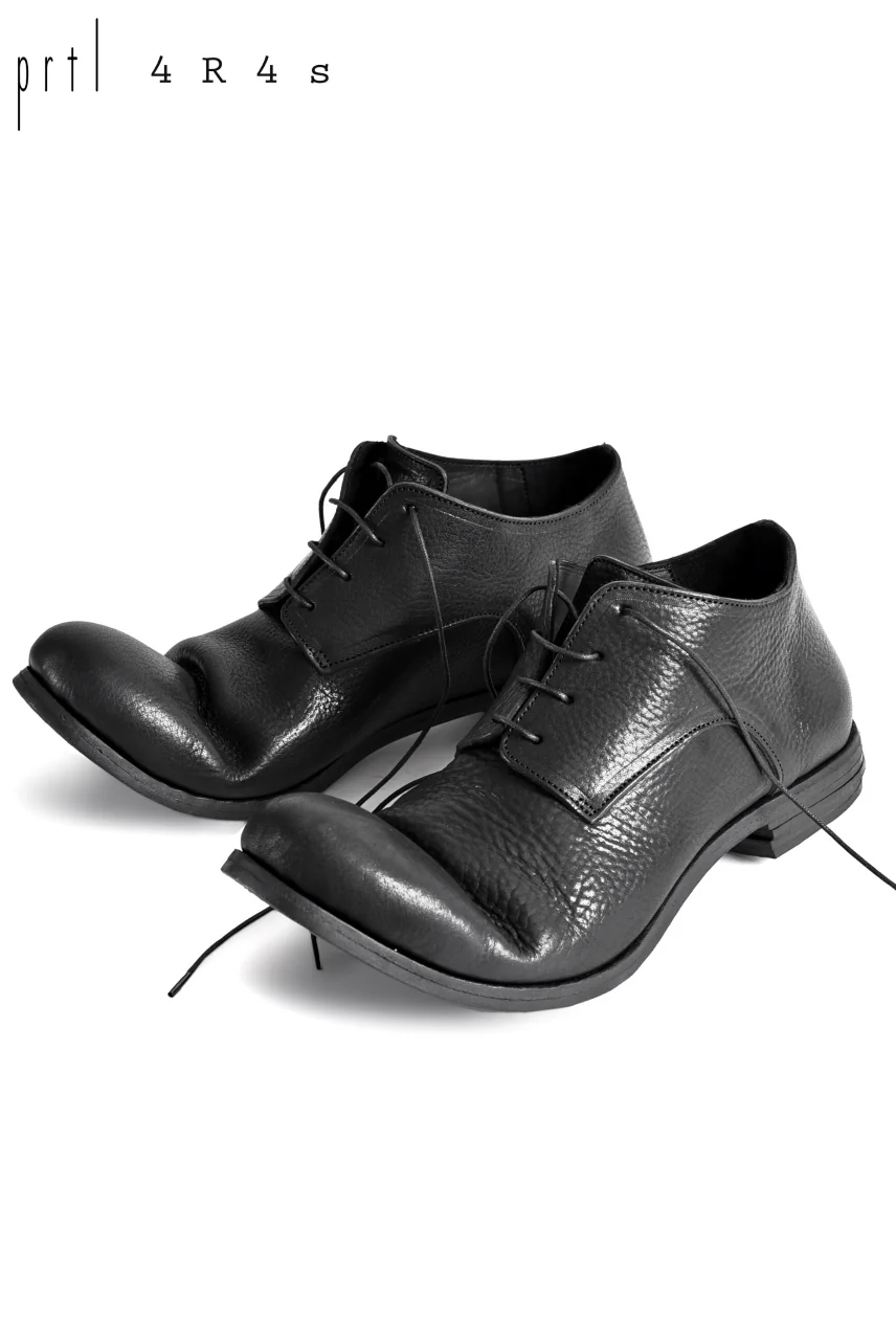 prtl x 4R4s exclusive Derby Shoes / Waxy Steer "No 3-2M" (BLACK) - Image 4