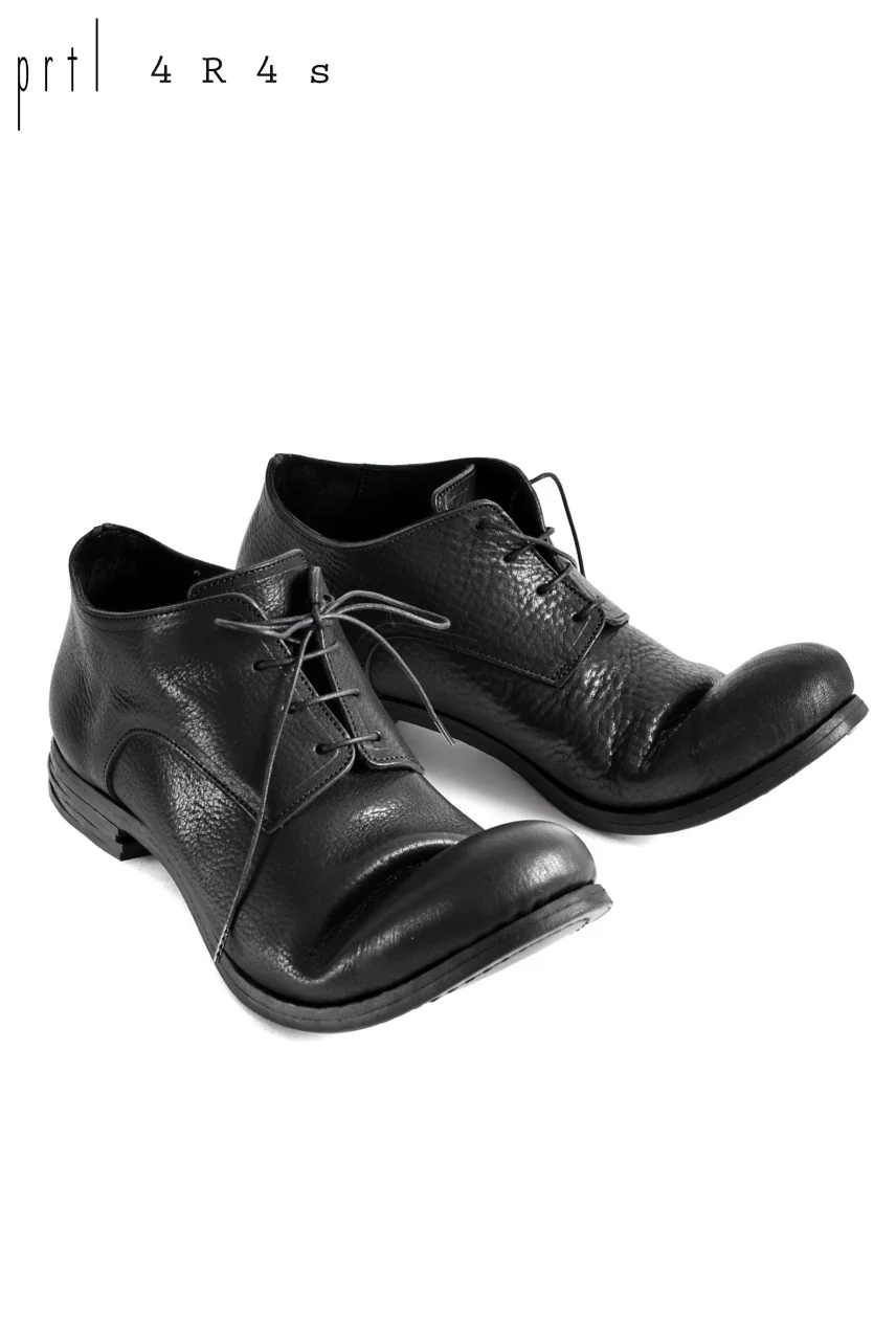 prtl x 4R4s exclusive Derby Shoes / Waxy Steer "No 3-2M" (BLACK) - Image 5