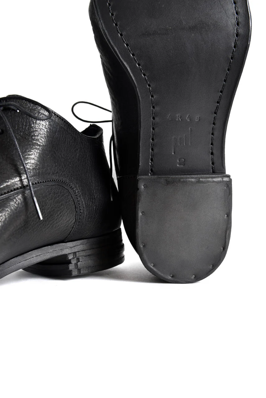 prtl x 4R4s exclusive Derby Shoes / Waxy Steer "No 3-2M" (BLACK) - Image 9