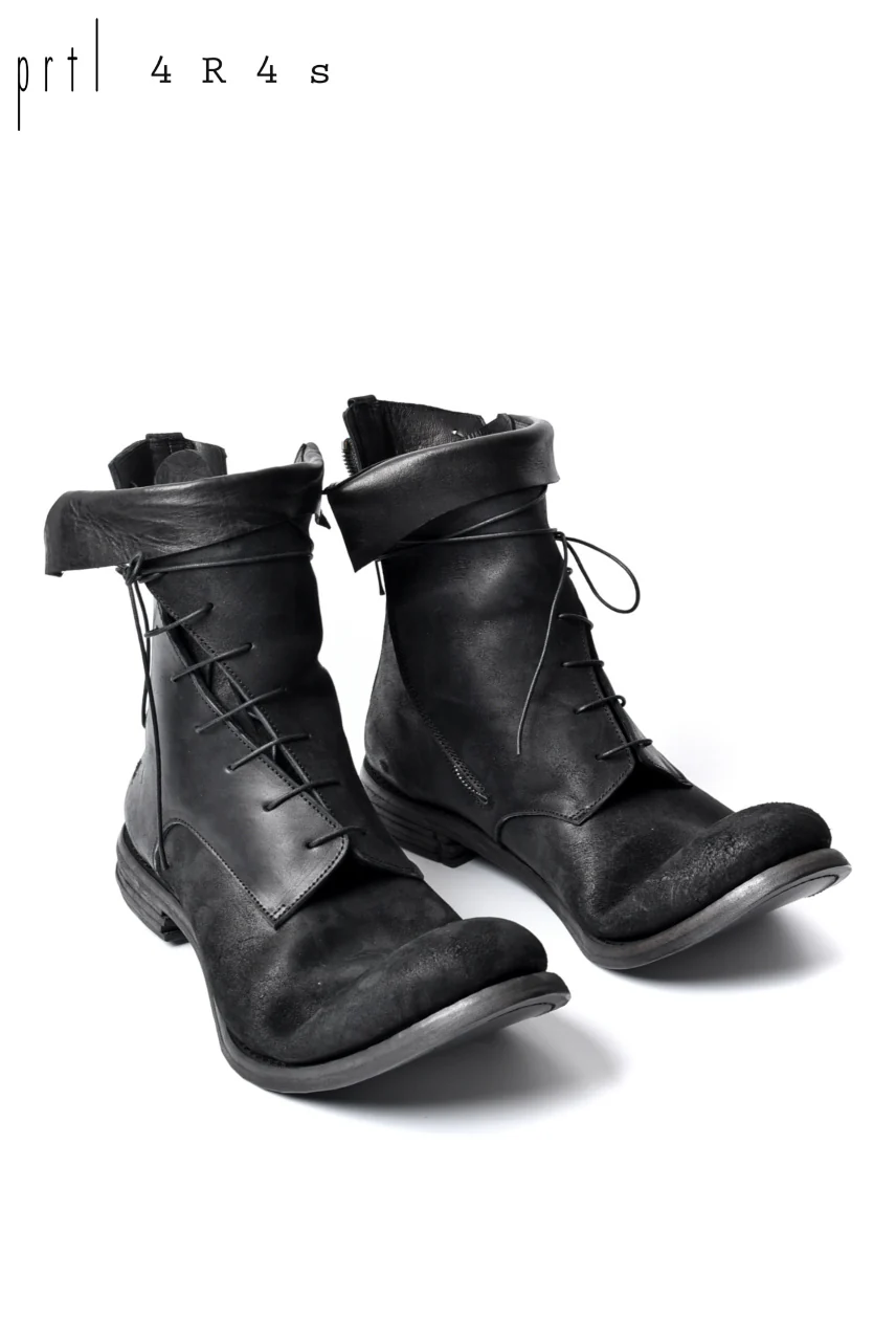 prtl x 4R4s exclusive Twisted Lace Boots / Cordovan full grain "No4-5" (BLACK) - Image 10