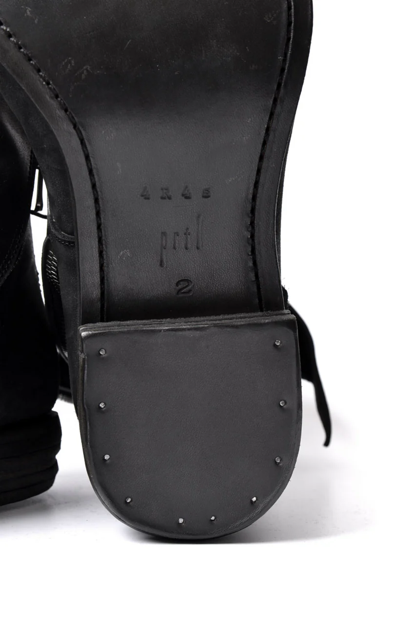 prtl x 4R4s exclusive Twisted Lace Boots / Cordovan full grain "No4-5" (BLACK) - Image 14