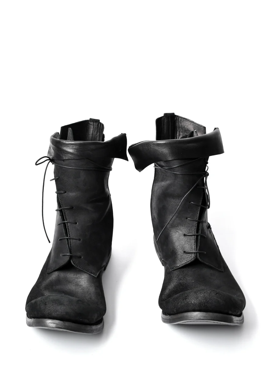 prtl x 4R4s exclusive Twisted Lace Boots / Cordovan full grain "No4-5" (BLACK) - Image 2