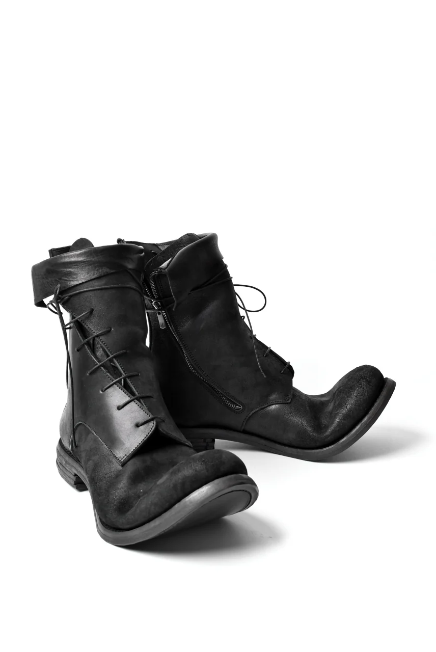 prtl x 4R4s exclusive Twisted Lace Boots / Cordovan full grain "No4-5" (BLACK) - Image 3