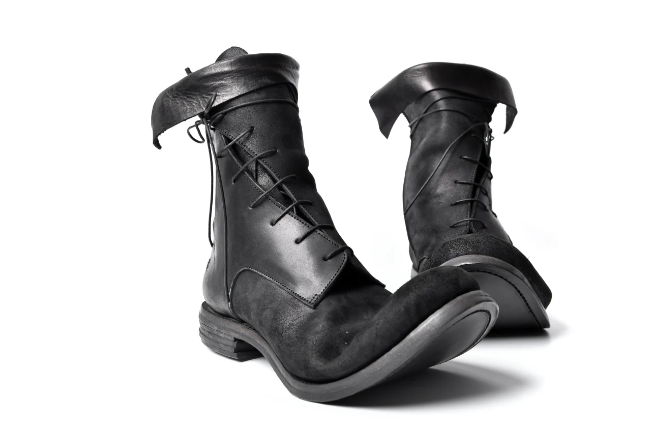 prtl x 4R4s exclusive Twisted Lace Boots / Cordovan full grain "No4-5" (BLACK) - Image 46