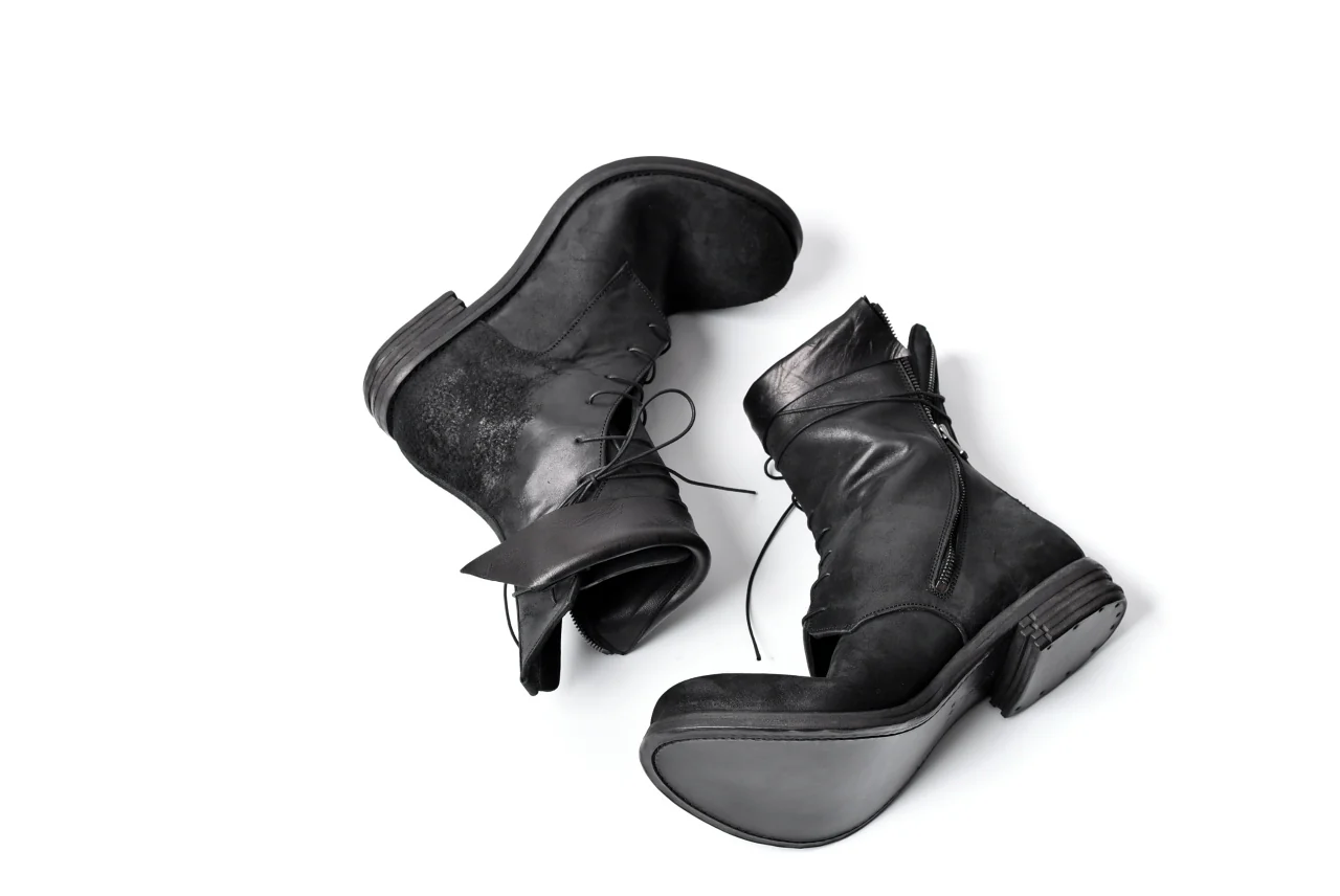 prtl x 4R4s exclusive Twisted Lace Boots / Cordovan full grain "No4-5" (BLACK) - Image 49