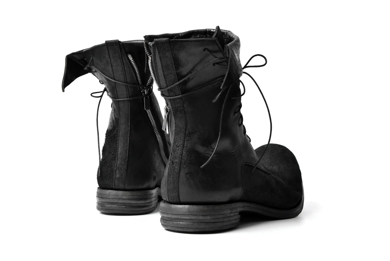 prtl x 4R4s exclusive Twisted Lace Boots / Cordovan full grain "No4-5" (BLACK) - Image 50