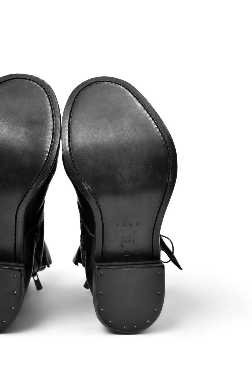 prtl x 4R4s exclusive Twisted Lace Boots / Waxy Steer "No4-2" (BLACK) - Image 16