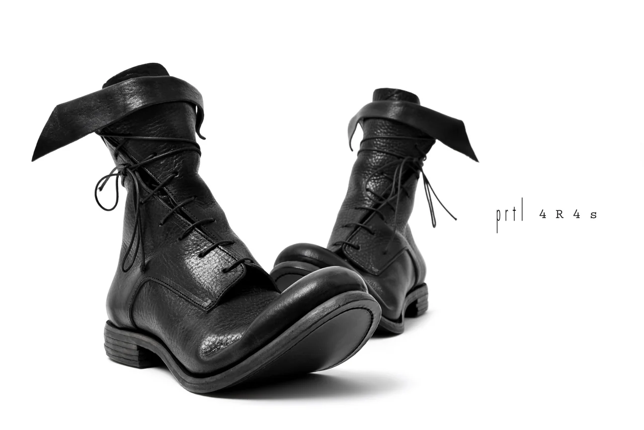 prtl x 4R4s exclusive Twisted Lace Boots / Waxy Steer "No4-2" (BLACK) - Image 33