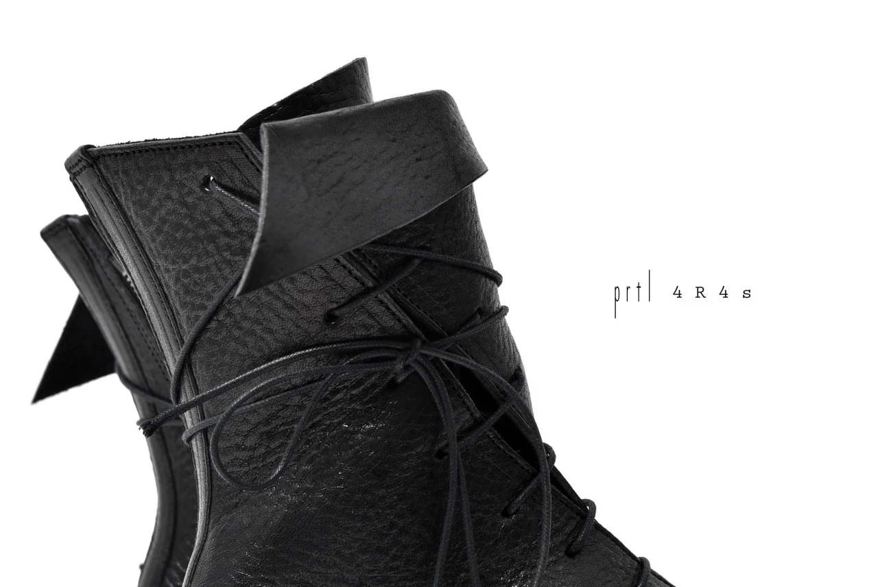 prtl x 4R4s exclusive Twisted Lace Boots / Waxy Steer "No4-2" (BLACK) - Image 35
