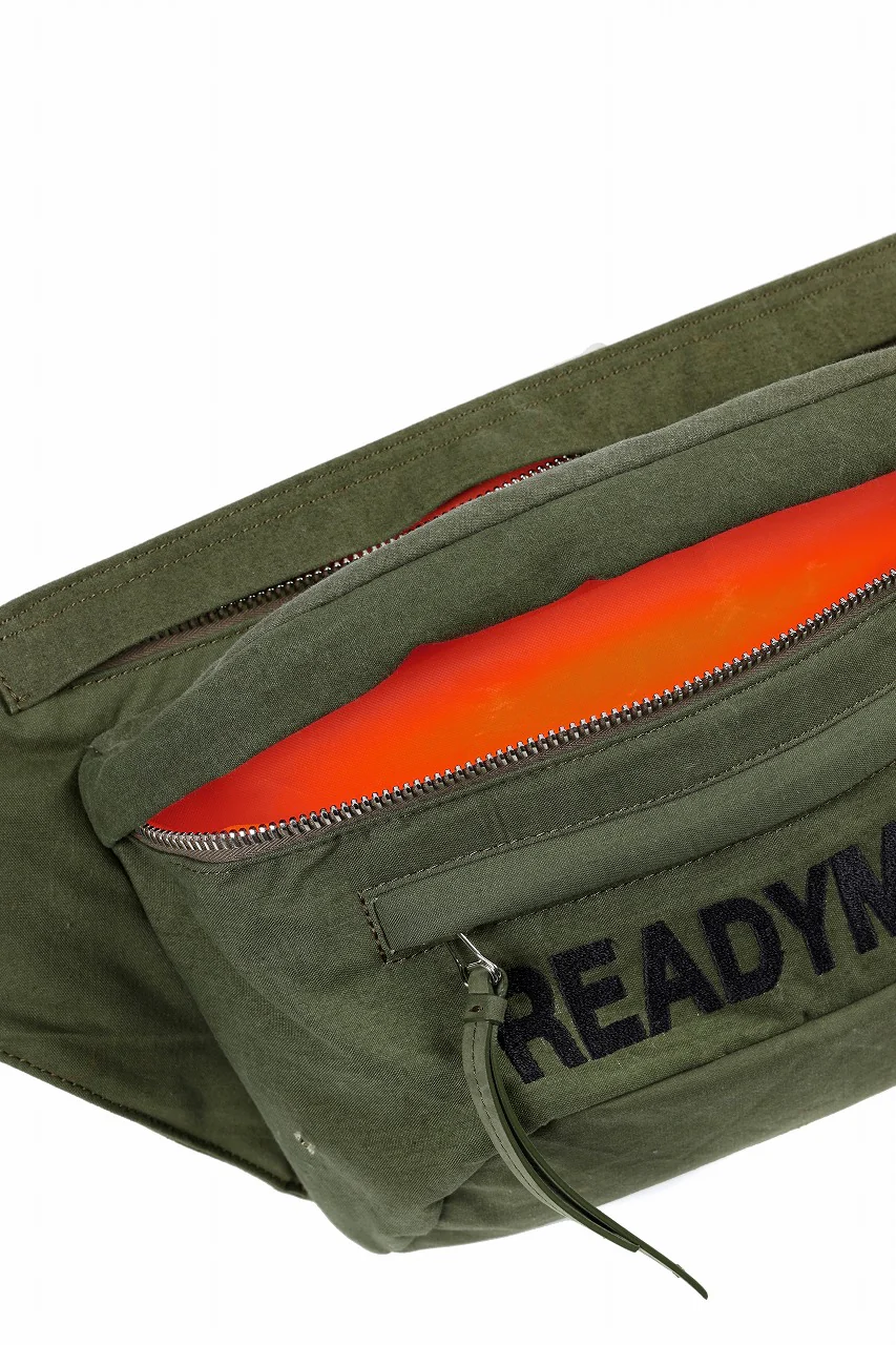 READYMADE BELT BAG - Remade from Vintage Military Tent Fabric (KHAKI) - Image 5