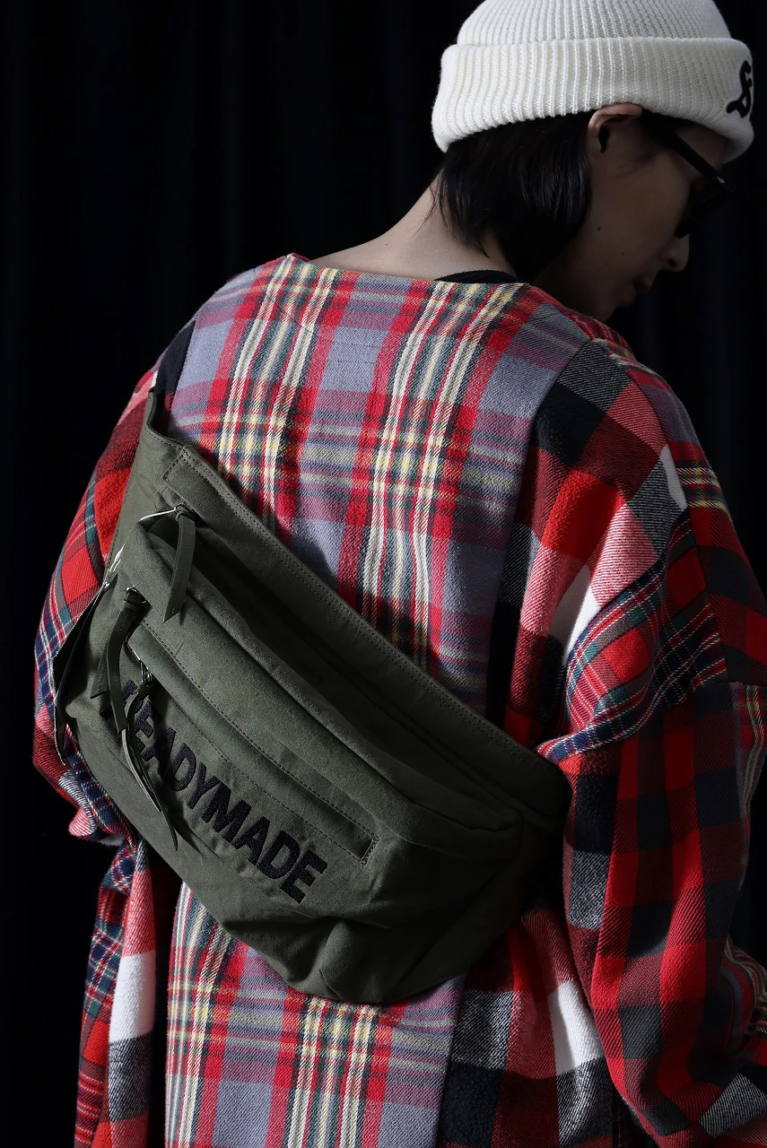 READYMADE BELT BAG - Remade from Vintage Military Tent Fabric (KHAKI) - Image 8