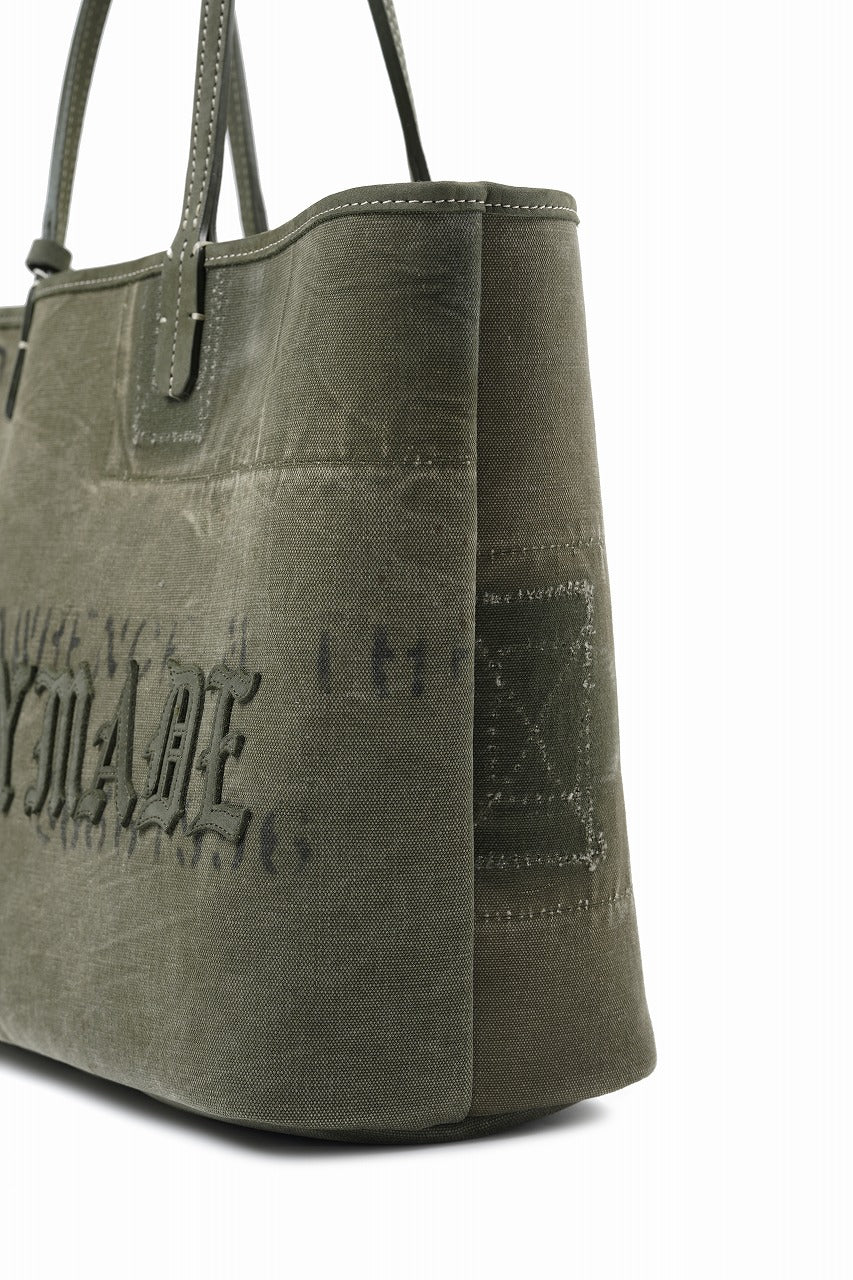 READYMADE CALI DOROTHY BAG MEDIUM - Remade from Vintage Military Canvas (KHAKI #A) - Image 7
